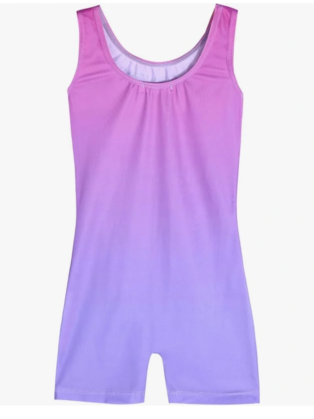 Rhinestone Biketard Purple and Pink Ombre Leotard Gymnastics age 7-8 years - Picture 3 of 12